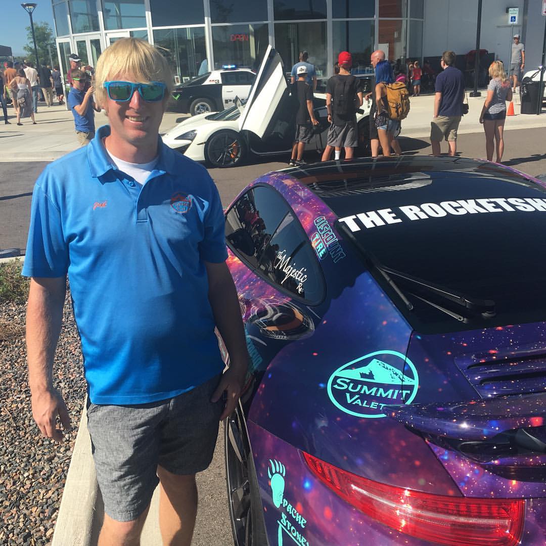 Jeff Reinman wearing his real blue Summit Valet shirt