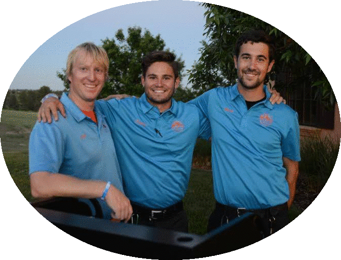 Summit Valet attendants in blue Summit polos at their valet podium during an evening event